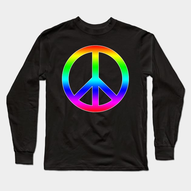 Rainbow Peace Sign Long Sleeve T-Shirt by alienfolklore